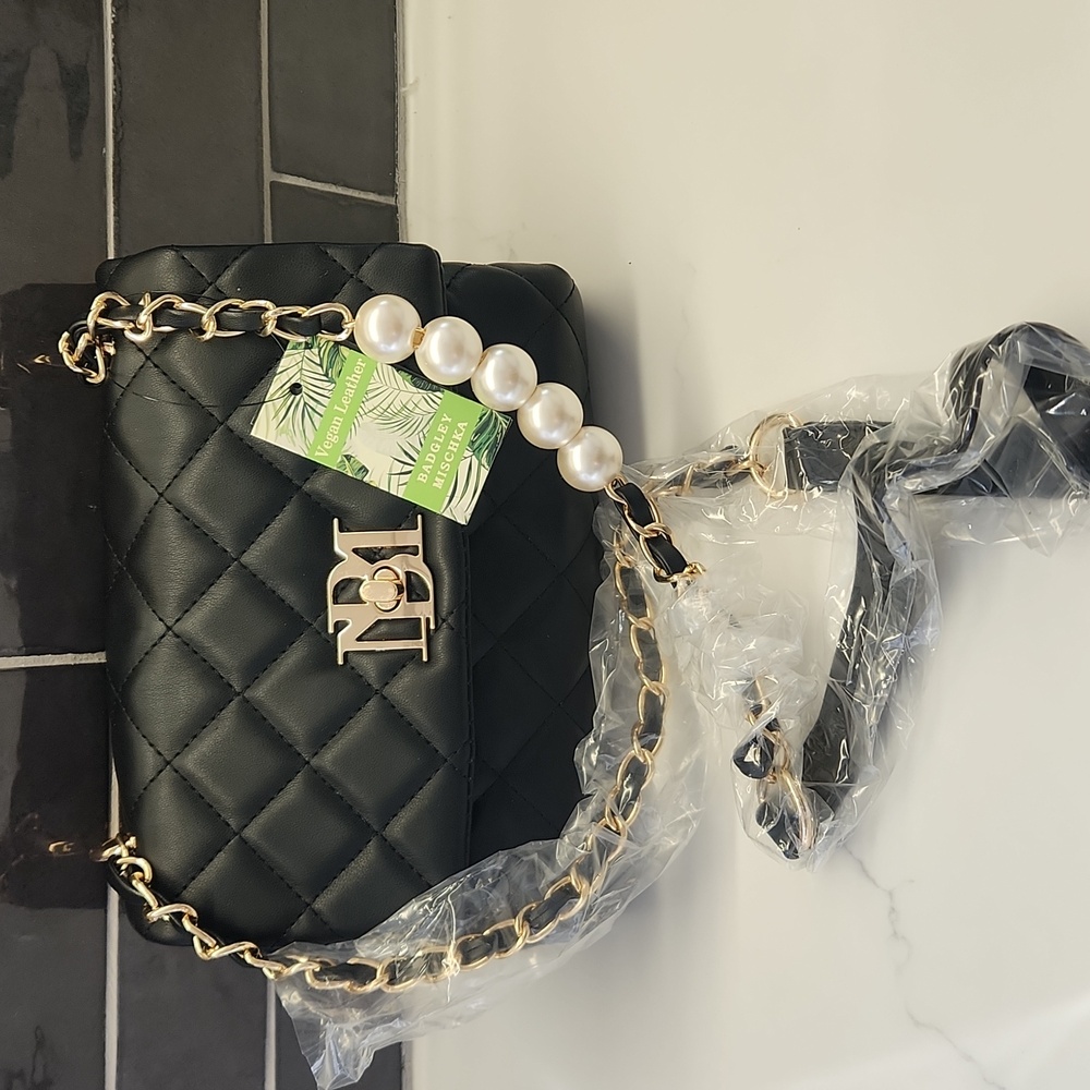 Badgley Mischka Quilted Vegan leather bag NWT